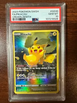 2023 Pokemon SWSH Crown Zenith Pikachu Galarian Gallery #GG30/GG70 PSA 10 - Image 1
