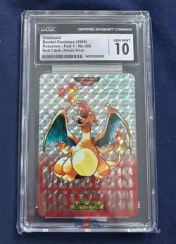 Pokemon CGC 10 Bandai Carddass Red Prism Charizard #006 CGC GEM MINT 10 - Image 1