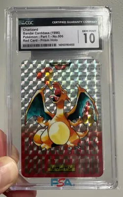 Pokemon CGC 10 Bandai Carddass Red Prism Charizard #006 CGC GEM MINT 10 - Image 3