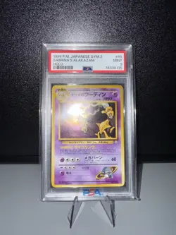 1999 Pokemon Sabrina’s Alakazam #65 Japanese Gym 2 Holo Rare - PSA 9 MINT - Image 1