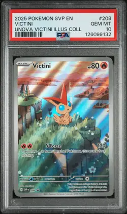 PSA 10 VICTINI #208 BLACK STAR PROMO 2025 POKEMON SVP EN UNOVA VICTINI ILLUS COL - Image 1