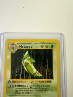 Pokemon TCG Metapod Base Set 1st Edition 54/102 Regular Shadowless Common NM - Image 3