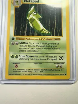Pokemon TCG Metapod Base Set 1st Edition 54/102 Regular Shadowless Common NM - Image 4