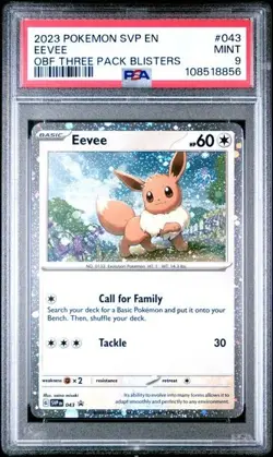 2023 POKEMON SVP EN-SV BLACK STAR PROMO #043 EEVEE OBF THREE PACK BLISTERS - Image 1
