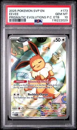 2025 POKEMON SVP BLACK STAR PROMO POKEMON CENTER ETB #173 EEVEE PSA 10 - Image 1
