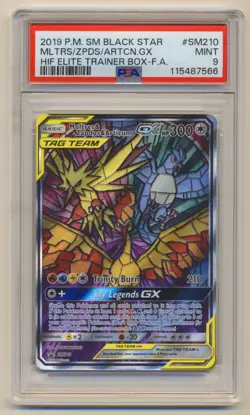 PSA 9 Pokemon Hidden Fates Promo Moltres & Zapdos & Articuno GX #SM210 MINT! - Image 1