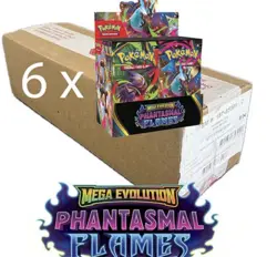 PRESALE 14/11/25 Pokemon Mega Evolution Phantasmal Flames Booster Box Case Of 6 - Image 1