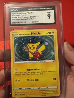 2020 POKEMON SWSH BLACK STAR PROMO #074 SPECIAL DELIVERY PIKACHU-HOLO CGC 9 - Image 1