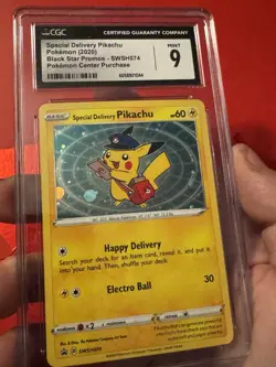 2020 POKEMON SWSH BLACK STAR PROMO #074 SPECIAL DELIVERY PIKACHU-HOLO CGC 9 - Image 2