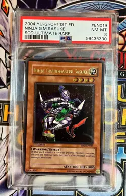 Yu-Gi-Oh! PSA 8 Ninja Grandmaster Sasuke Ultimate Rare 1st edition SOD-EN019 - Image 1