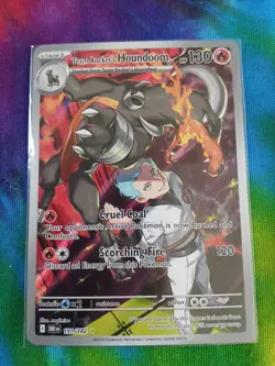 Pokemon TCG Destined Rivals Team Rockets Houndoom Card 191/182 IR - Image 1