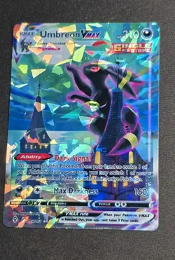 Umbreon Vmax 215/203 Moonbreon Stained Glass / Cracked Ice Holofoil CUSTOM CARD - Image 3