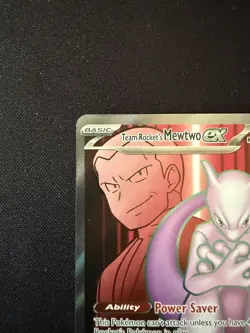 Pokemon TCG Destined Rivals Team Rocket's Mewtwo EX Full Art Card 213/182 - Image 2