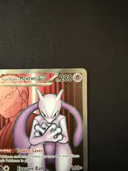 Pokemon TCG Destined Rivals Team Rocket's Mewtwo EX Full Art Card 213/182 - Image 3