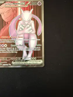 Pokemon TCG Destined Rivals Team Rocket's Mewtwo EX Full Art Card 213/182 - Image 4