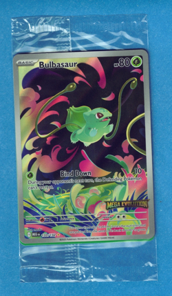 Pokemon Mega Evolution Bulbasaur 133/132 Box Topper Promo Card Stamped & SEALED - Image 1