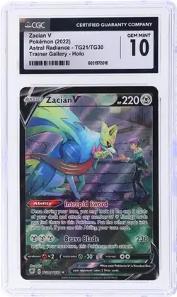 CGC 10 - Zacian V - Astral Radiance #TG21/TG30 - English Pokemon - Image 1