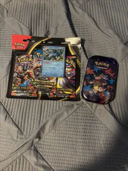 Pokemon TCG 3 Booster Pack From Mega Evolution and 1 Mega Evolution Mini Tin New - Image 1