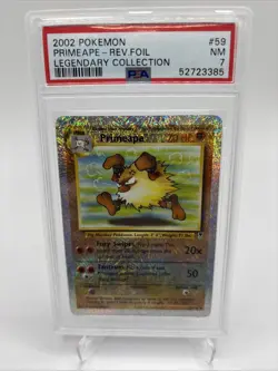 Pokemon PRIMEAPE 59/110 Reverse Holo - LEGENDARY COLLECTION - Fireworks PSA 7 - Image 1