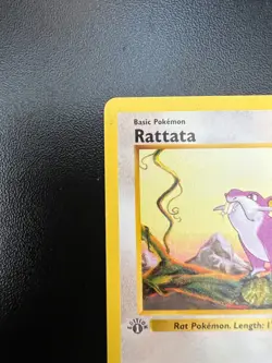 Pokemon Rattata 61/102 Base Set 1st Ed Shadowless GRAY STAMP Misprint Mod Play - Image 2