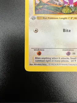 Pokemon Rattata 61/102 Base Set 1st Ed Shadowless GRAY STAMP Misprint Mod Play - Image 5