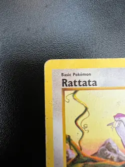 Pokemon Rattata 61/102 Base Set 1st Ed Shadowless GRAY STAMP Misprint Damaged - Image 2
