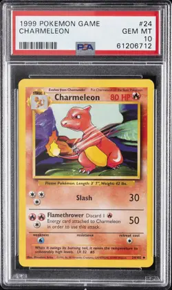 1999 POKEMON GAME #24 CHARMELEON PSA 10 - Image 1