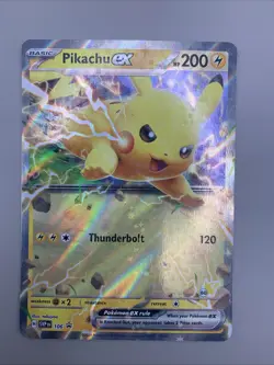 Pikachu ex SVP106 Scarlet & Violet Black Star Promo Holo Pokemon Stamp #60 NM - Image 1