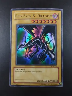 YUGIOH 2002 | RED-EYES B. DRAGON | SDJ-001 | NORTH AMAERICAN PRINT | EXCELLENT - Image 1