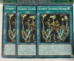 3X Sudden Thunder Swamp DUAD-EN072 C Duelist's Advance NM 1st Ed YUGIOH - Image 1