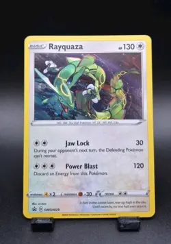 Rayquaza SWSH029 Sword & Shield Black Star Promo Cosmos Holo Pokemon Card - Image 1