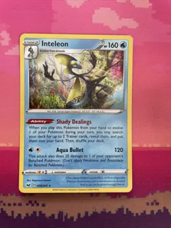 Pokemon Card Inteleon Sword & Shield Holo Rare 058/202 Near Mint - Image 1