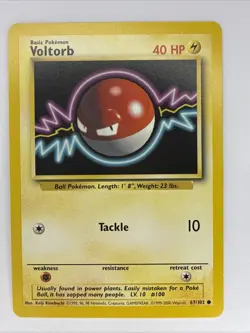 Pokemon TCG Voltorb Base Set, Unlimited Common Card 67/102 - Image 1