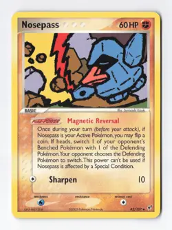 Nosepass 42/107 Regular Uncommon EX Deoxys Series Vintage Pokemon TCG Card NM - Image 1