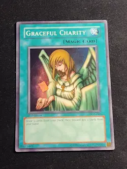 Graceful Charity 1st Edition SDP-040 Super Rare Yu-Gi-Oh Card Moderate Played MP - Image 1