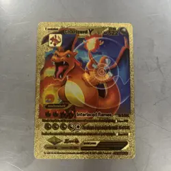 Pokemon Gold Foil Fan Art Card CHARIZARD V 522HP SRL07-03 - Image 1