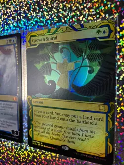 MTG Foil: Rare 061/063 Growth Spiral; Mythic 034/067 Kiora, the Crashing Wave - Image 3