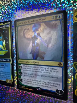 MTG Foil: Rare 061/063 Growth Spiral; Mythic 034/067 Kiora, the Crashing Wave - Image 5