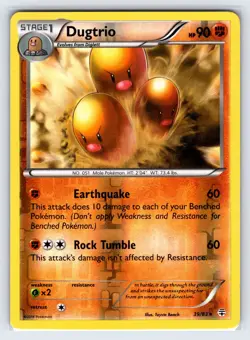 Dugtrio 39/83 2016 Generations Set Pokemon Card Reverse Holo Rare - Nm/Vlp - Image 1