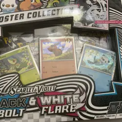 Pokemon Black Bolt and White Flare Poster Collection Box Sealed English New - Image 1