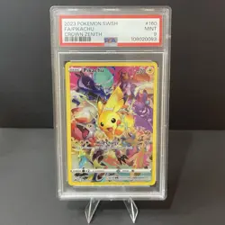 2023 Pokemon SWSH Crown Zenith #160 Pikachu FA PSA 9 MINT - Image 3
