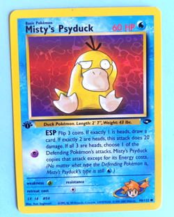 POKEMON GYM CHALLENGE MISTY'S PSYDUCK #90/132 1ST EDITION COMMON VERY LIGHT PLAY - Image 1