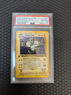 1999 Pokemon Fossil - 1st Edition - Magneton Holo Rare - #11 - PSA 10 - Image 1