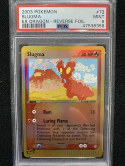 2003 Pokemon EX Dragon Slugma Reverse Foil 72/97 PSA 9 Mint - Image 1