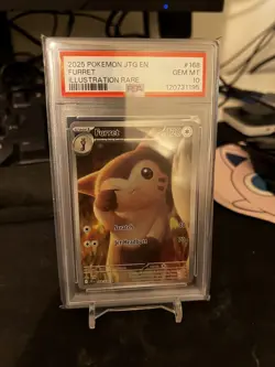 2025 POKEMON JTG EN-JOURNEY TOGETHER ILLUSTRATION RARE #168 FURRET PSA 10 - Image 1
