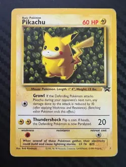 Pokemon TCG Pikachu 1 Black Star Promo WOTC HP - Image 1