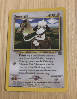 SMEARGLE 2001 POKEMON BLACK STAR PROMO CARD #32 NM - Image 1