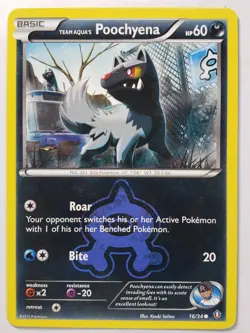 Team Aquas Poochyena 16/34 - LP / VLP - Double Crisis Pokemon Card - Image 1