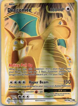 Pokemon TCG Dragonite-EX Evolutions Full Art Holo Card 106/108 Ultra Rare - Image 1