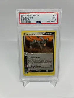 2003 Pokemon EX Dragon Houndoom #34/97 PSA 9 Mint - Pokemon TCG Card - Image 1